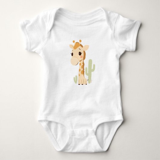 Schattigee Giraffe Baby Jersey Bodysuit (Voorkant)