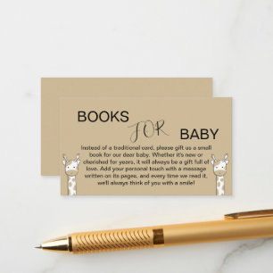Schattigee Giraffe Baby shower Boeken voor Baby Informatiekaartje