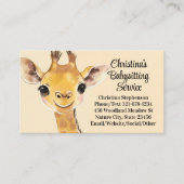 Schattigee Giraffe Babysitter Nanny Kinderopvang Visitekaartje (Voorkant)