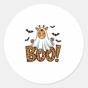 Schattigee Giraffe Boo Halloween Fun Costume Zoo L Ronde Sticker