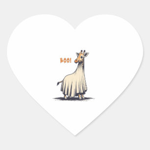 Schattigee Giraffe Boo Halloween Kostuum Zoo Lover Hart Sticker