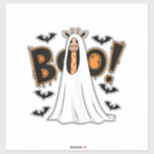 Schattigee Giraffe Boo Halloween Kostuum Zoo Lover Sticker (Vel)