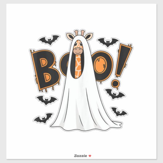 Schattigee Giraffe Boo Halloween Kostuum Zoo Lover Sticker (Vel)