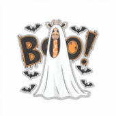 Schattigee Giraffe Boo Halloween Kostuum Zoo Lover Sticker (Voorkant)