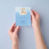Schattigee Giraffe Boy Budget Baby shower Uitnodig Flyer (Hand)
