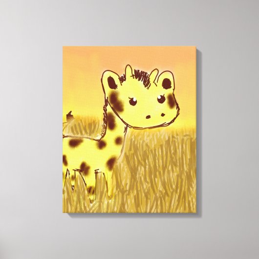Schattigee Giraffe Canvas Print (Voorkant)