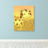Schattigee Giraffe Canvas Print (Insitu (Houten vloer))