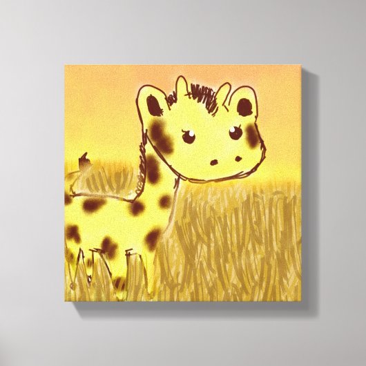 Schattigee Giraffe Canvas Print (Voorkant)