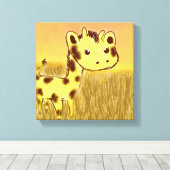 Schattigee Giraffe Canvas Print (Insitu (Houten vloer))