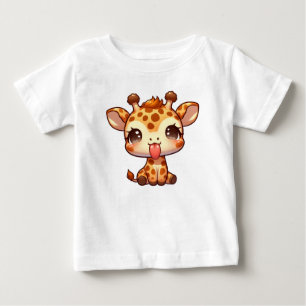 Schattigee Giraffe die zijn tong uitsteekt