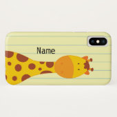 Schattigee Giraffe Dier Gepersonaliseerde Naam Case-Mate iPhone Case (Achterkant (horizontaal))