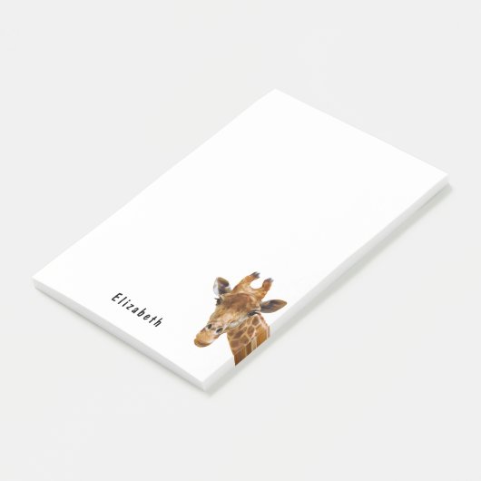 Schattigee Giraffe Dier Gepersonaliseerde Naam Post-it® Notes (Schuin)