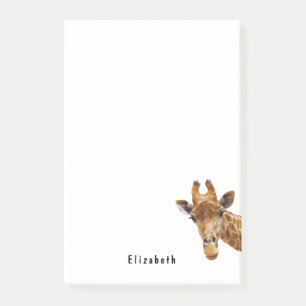 Schattigee Giraffe Dier Gepersonaliseerde Naam Post-it® Notes