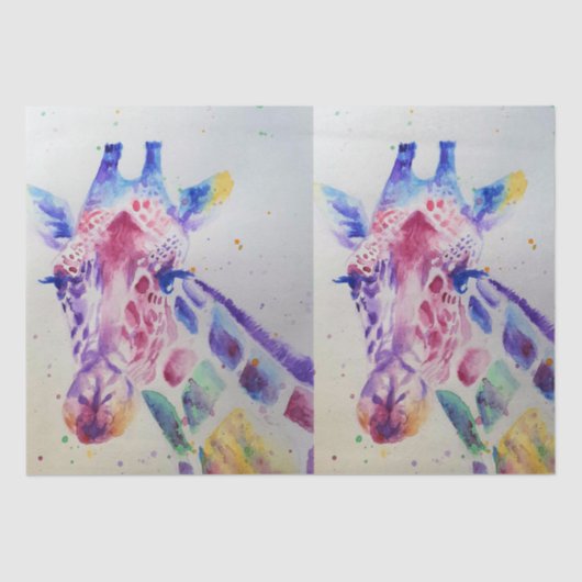 Schattigee Giraffe dierentuin dierlijke patroon Wa Tissuepapier (Voorkant)