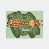 Schattigee Giraffe fleece Deken (Voorkant (Horizontaal))