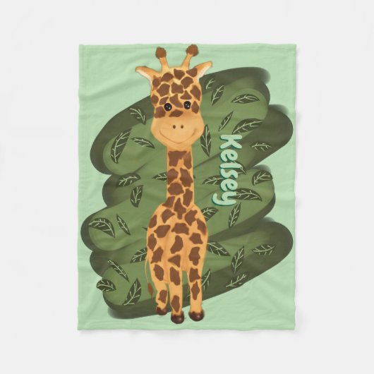 Schattigee Giraffe fleece Deken (Voorkant)