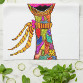 Schattigee Giraffe Floral Crown Keukenhanddoek (Gevouwen)