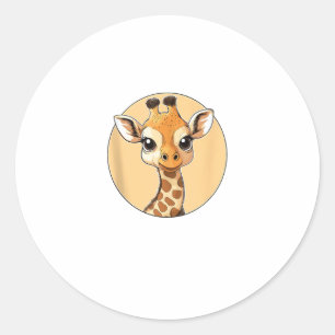 Schattigee Giraffe Gezicht Schattigee Ogen Safari Ronde Sticker