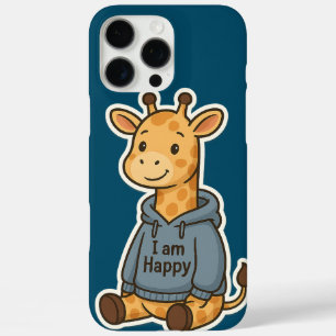 Schattigee Giraffe Hoodie Sticker iPhone 16 Pro Max Hoesje