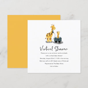 Schattigee Giraffe Illustratie Virtueel Baby showe Kaart