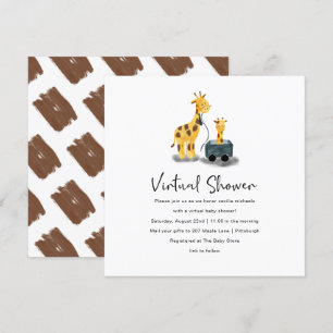 Schattigee Giraffe Illustratie Virtueel Baby showe Kaart