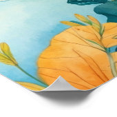 Schattigee Giraffe in Bergkwekerij Poster (Hoek)