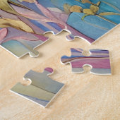 Schattigee Giraffe in een pasteltuin Legpuzzel (Zijkant)