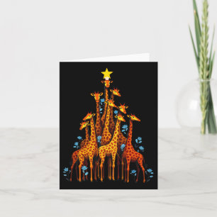 Schattigee Giraffe in kerstboom Pet Floral Giraffe Kaart