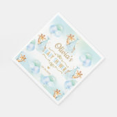 Schattigee Giraffe Jongen Baby shower Blauw Papier Servet (Hoek)