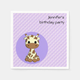 Schattigee giraffe kawaii cartoon meisjes naam ver servet