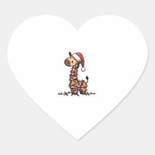 Schattigee Giraffe kerstboom Giraffe liefhebbers Hart Sticker