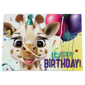 Schattigee Giraffe Kleurrijke Confetti Kids Verjaa Groot Cadeauzakje (Voorkant)
