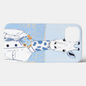 Schattigee giraffe lichtblauwe pop kunst Case-Mate iPhone case (Achterkant (horizontaal))