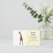 Schattigee Giraffe Luier Raffle Baby shower Ticket (Staand voorkant)