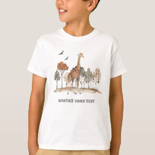 Schattigee Giraffe met aangepaste tekst T-shirt