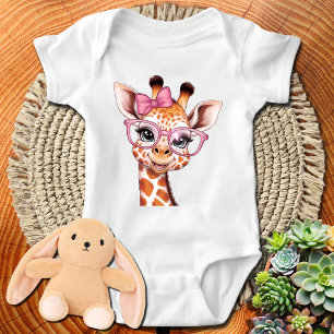 Schattigee Giraffe met kroketboog en bril Romper