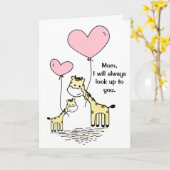 Schattigee Giraffe Moederdag Kaart (Gele Bloem)