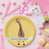 Schattigee Giraffe Safari Dier Oerwoud Baby shower Papieren Bordje (Feest)