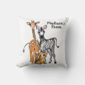 Schattigee Giraffe schattig Zebra schattig tijger Kussen (Voorkant)