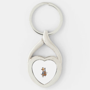 Schattigee Giraffe spelen cello Giraffes Musicus M Sleutelhanger