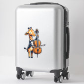Schattigee Giraffe spelen cello Giraffes Musicus M Sticker (Koffer)