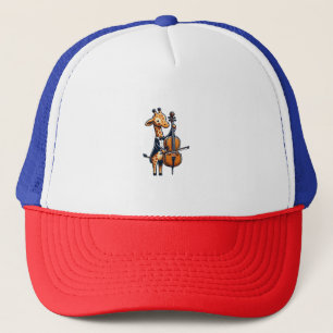 Schattigee Giraffe spelen cello Giraffes Musicus M Trucker Pet