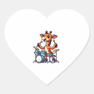 Schattigee Giraffe spelen Drums Giraffes Drummer M Hart Sticker