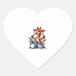 Schattigee Giraffe spelen Drums Giraffes Drummer M Hart Sticker
