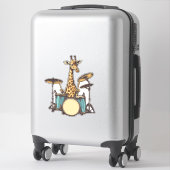Schattigee Giraffe spelen Drums Giraffes Drummer M Sticker (Koffer)