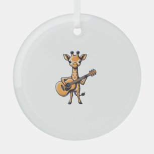 Schattigee Giraffe spelen gitaar Giraffes Muzikant Glas Ornament