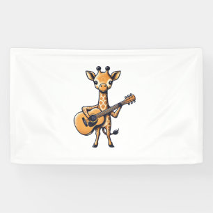 Schattigee Giraffe spelen gitaar Giraffes Muzikant Spandoek