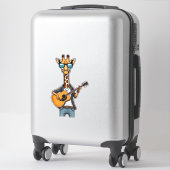 Schattigee Giraffe spelen gitaar Giraffes Muzikant Sticker (Koffer)