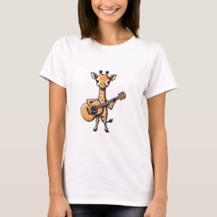 Schattigee Giraffe spelen gitaar Giraffes Muzikant T-shirt