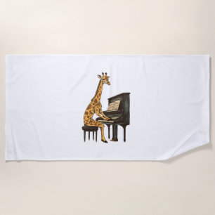 Schattigee Giraffe Spelen Piano Giraffes Musicus M Strandlaken